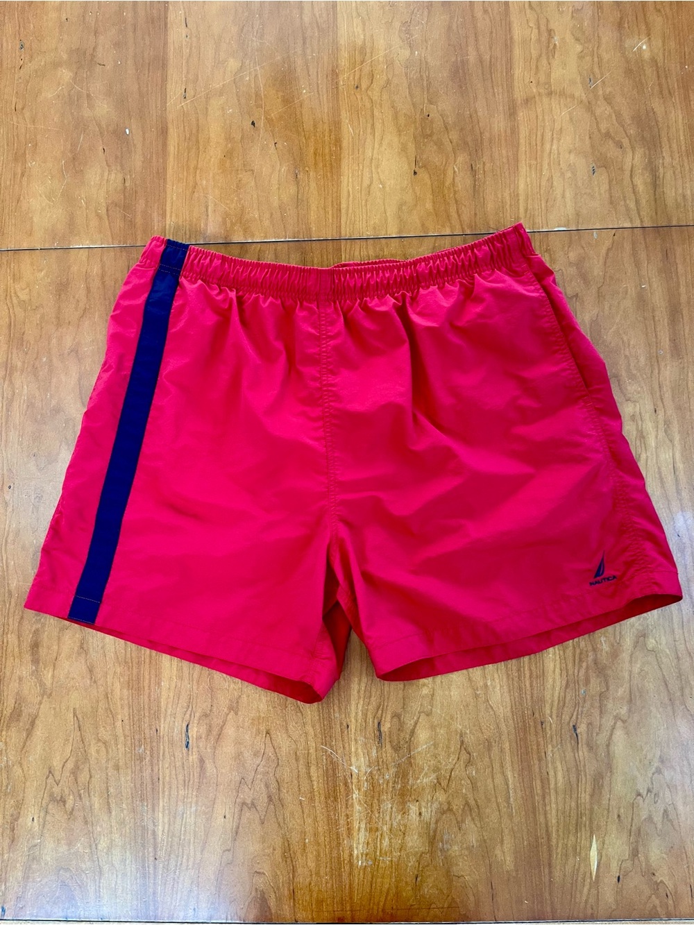 Nautica Men's Red Quick Dry Swim Trunks with Drawstring Elastic Waist. XXL